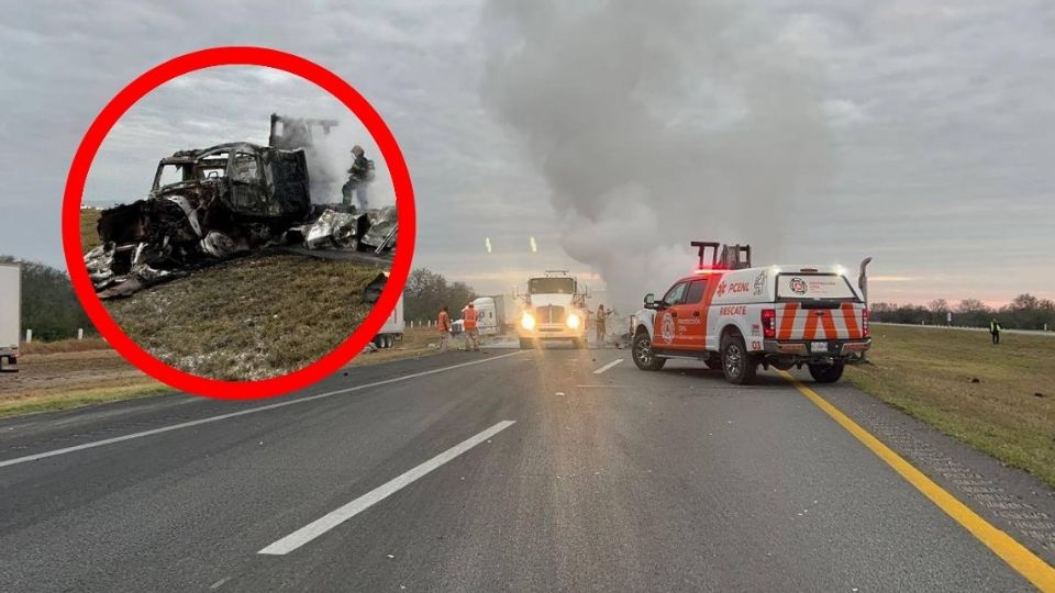 Un fuerte accidente se presentó en la autopista Monterrey-Nuevo Laredo.