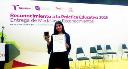 Maestra de primaria de Nuevo Laredo recibe reconocimiento de la SET