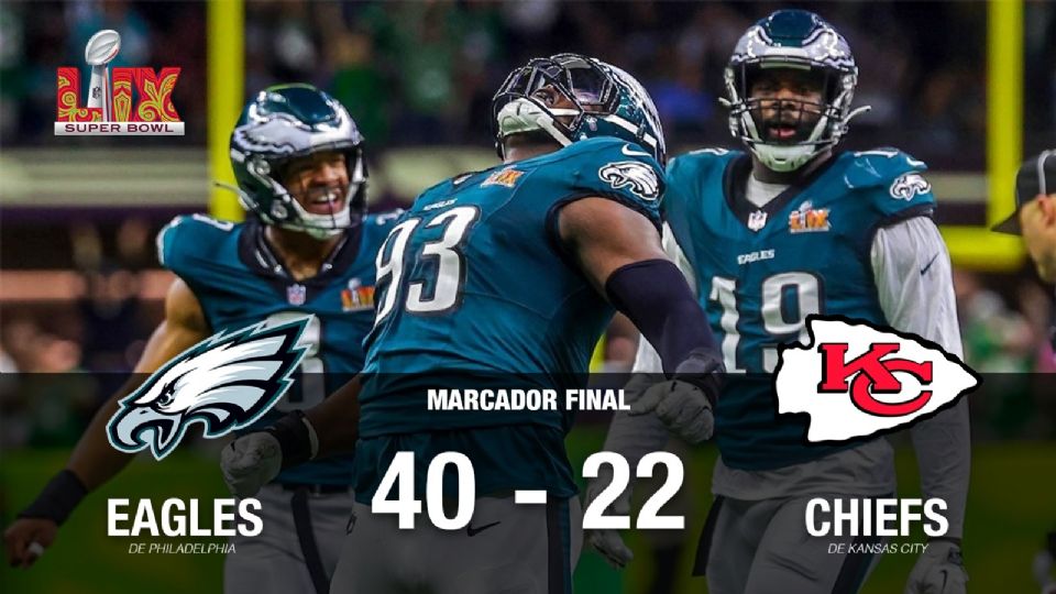 Los Eagles superaron a los Chiefs en el Super Bowl.