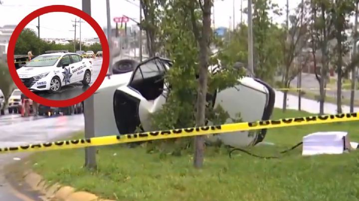 Mujer muere tras peligrosa persecución policiaca; auto se partió en dos
