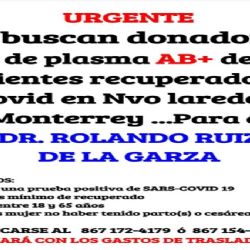 Solicitan donadores de plasma AB+ para el pediatra Rolando Ruiz