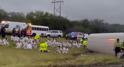 Volcadura de autobús con prisioneros en Texas  deja heridos (VIDEO)