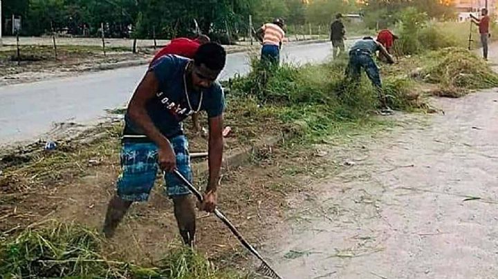 Migrantes haitianos agradecen hospitalidad y limpian calles de San Fernando