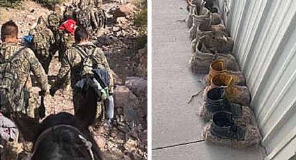 Coyotes cruzan migrantes con zapatos de alfombra para no dejar huellas
