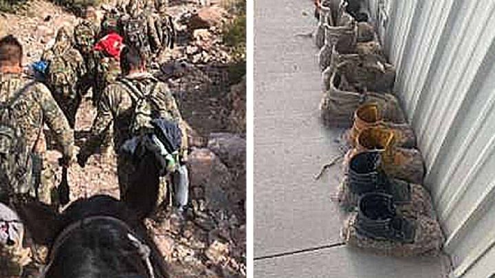 Coyotes cruzan migrantes con zapatos de alfombra para no dejar huellas
