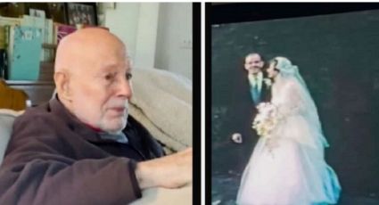 (VIDEO VIRAL) Tierno abuelito llora al ver el video de su boda; su esposa ya falleció