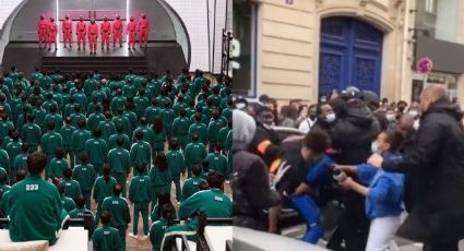 (VIDEO) Fans de "El juego del calamar" pelean por entrar a cafetería temática