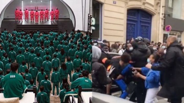 (VIDEO) Fans de "El juego del calamar" pelean por entrar a cafetería temática