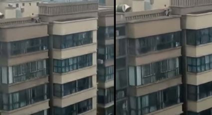 VIDEO: Niños saltan de un edificio a otro ¡a 15 metros de altura!