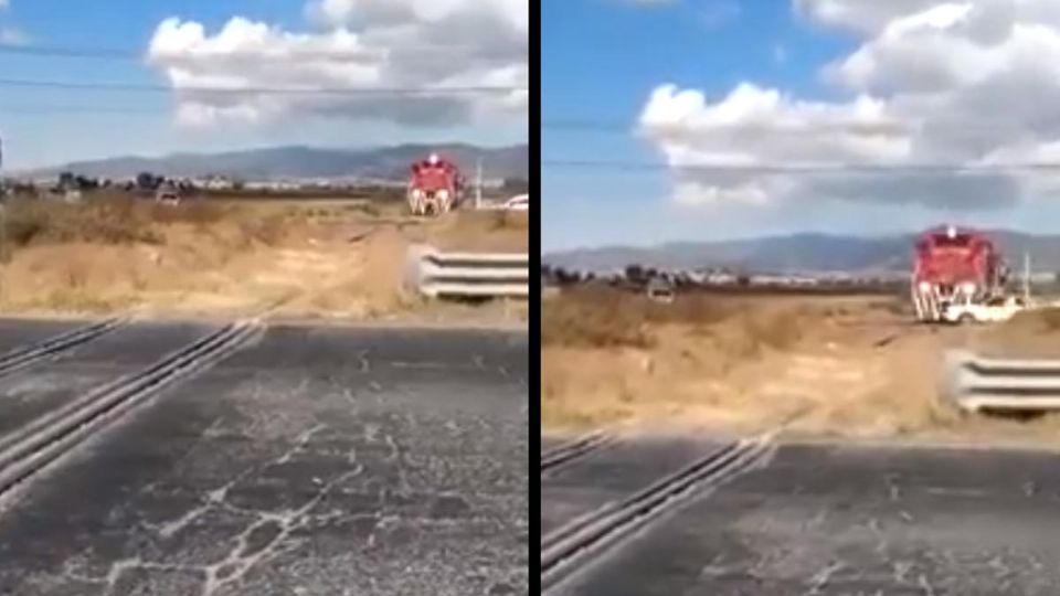 Luego del terrible golpe, el taxi fue arrastrado varios metros hasta que salió del camino de las vías