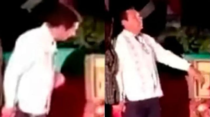 (Video) Se electrocuta el alcalde de Matamoros en el evento de encendido del pino navideño.