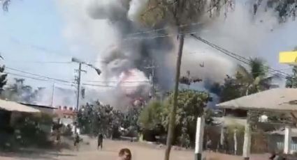 (VIDEO) Se reporta fuerte explosión en polvorín ilegal de pirotecnia en Michoacan.