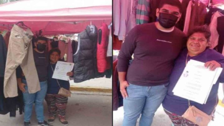 Festeja su titulación presumiendo orgulloso el puesto donde su madre trabajo para pagar sus estudios