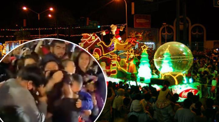 (Video)Se agarran de los pelos en pleno desfile navideño; tres mujeres con bebés en barzos arman riña