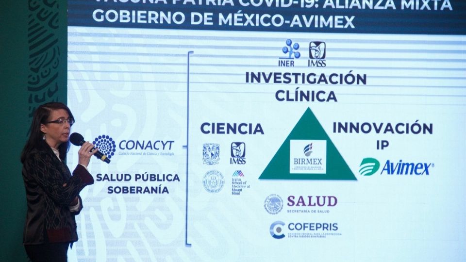 La titular de la Conacyt dio a conocer el inicio de la fase de pruebas de la vacuna mexicana 'Patria'