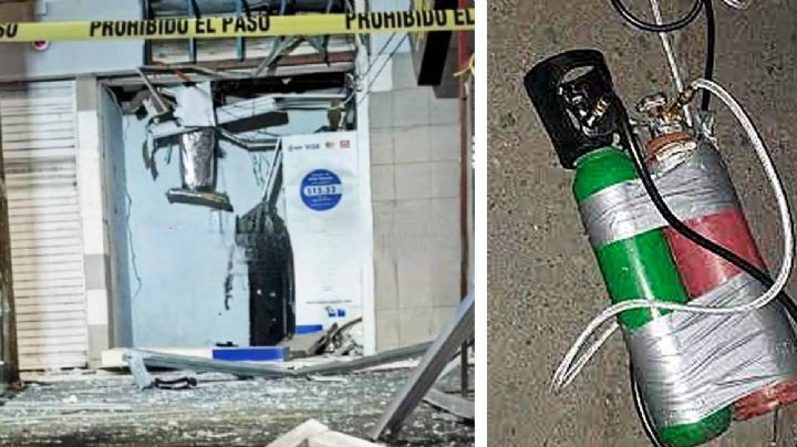 Con bomba casera revientan cajero automático; ladrones huyen tras explosión