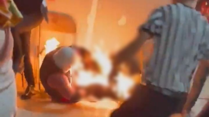 Video: ¡FUEGO! Luchador se enciende por espectáculo que se salió de control