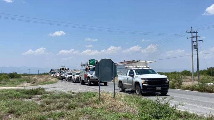 ¡Llegó la caballería! Refuerzos de la CFE llegan ayudar a Nuevo Laredo