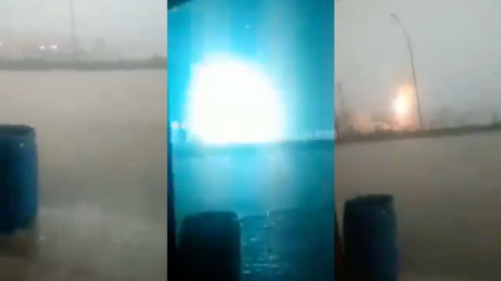 VIDEO: Momento que cae un rayo en tormenta en Reynosa