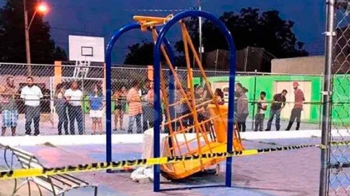 Columpio aplasta a niño de 7 años y fallece