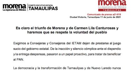 Triunfo de Carmen Lilia es contundente y legítimo; lo vamos a defender: Morena