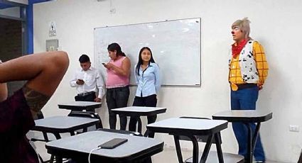 Por falta de tiempo llega disfrazado de payaso a clases: así paga su carrera de abogado