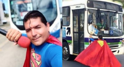 ¡Atropella a Superman! hombre disfrazado intentó detener un autobús