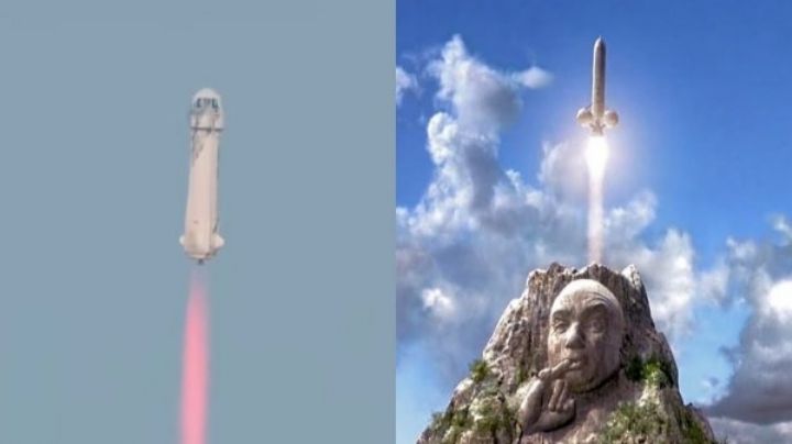 Los MEMES del viaje al espacio exterior de Jeff Bezos y la peculiar forma del cohete