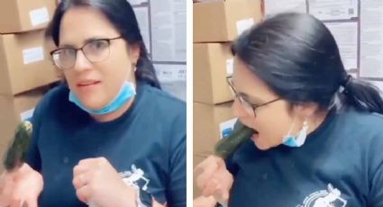 VIDEO: Puertorriqueña reta a mexicanos a comer chiles toreados... esto es lo que le pasa