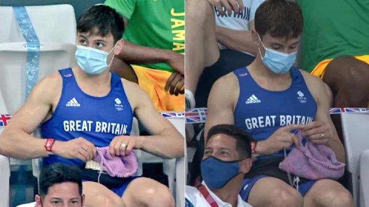 Tom Daley se robó protagonismo en la final de trampolín por estar tejiendo