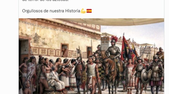 ¡Ofensa Nacional! Un partido de ultraderecha español llamó "liberación" a la conquista de México