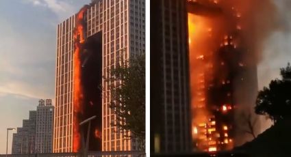 VIDEO: Impresionante incendio en rascacielos de China