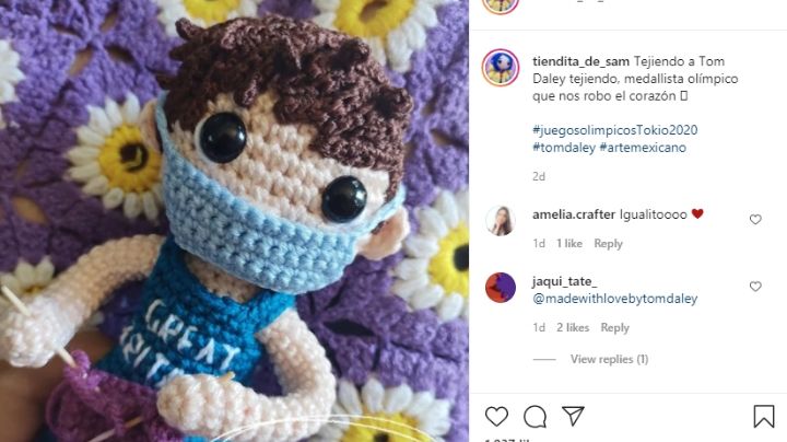 Tokio 2020: Atleta que tejía, Tom Daley, respondió a artesana mexicana por su figura de estambre