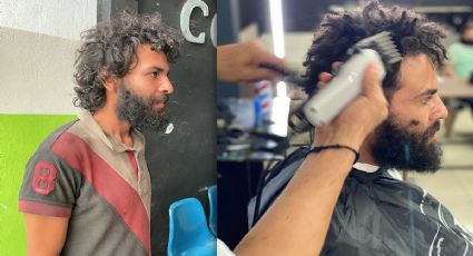 Le "llueven" admiradoras a indigente que fue transformado en barbería (FOTOS)