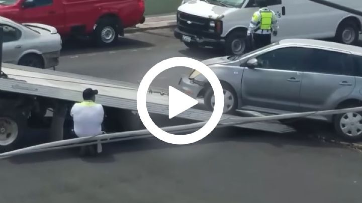 Nuevo Laredo: mal estacionado lo sube grúa y se despega defensa