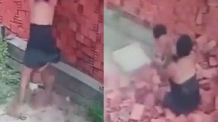 ¡Amor de madre! Protege a su bebé con su cuerpo en derrumbe