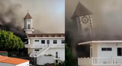 IMPRESIONANTE VIDEO: Lava derriba Iglesia de Todoque en la isla La Palma