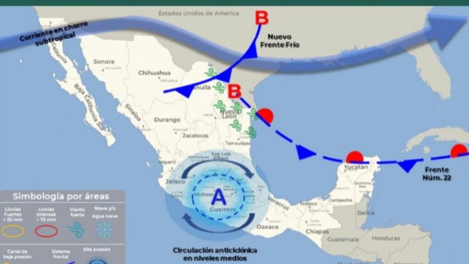 El miércoles arribará el frente frío 23 de la temporada.