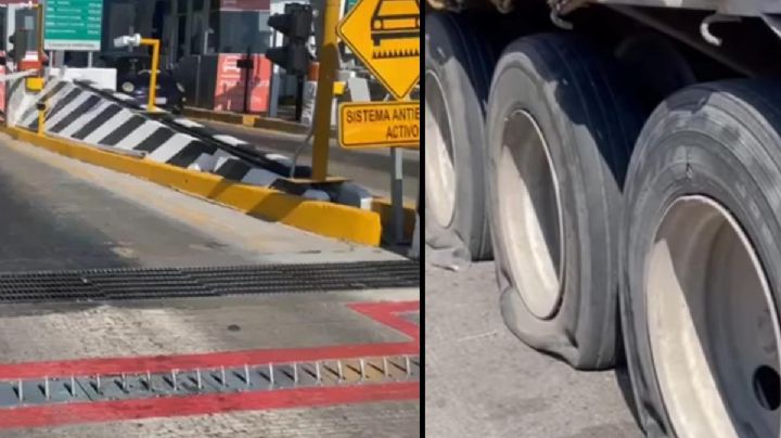 VIDEO: Por volarse caseta conductores estrenan sistema “poncha llantas” Mexiquense