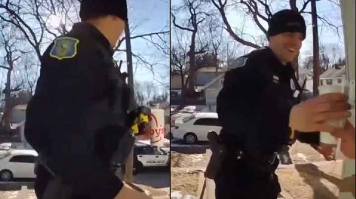 VIDEO: Repartidor es arrestado y policía se encarga de entregar el pedido por él