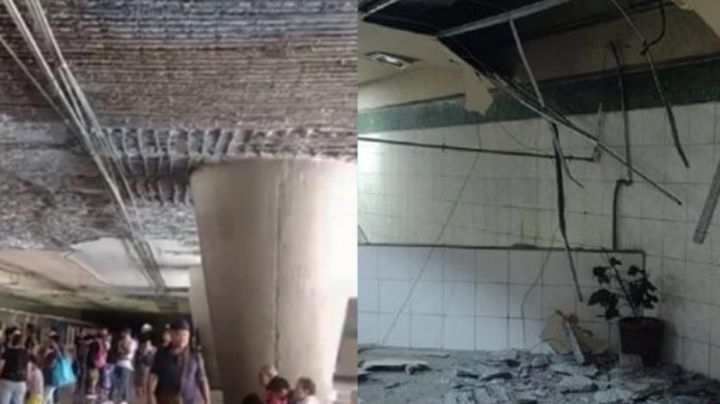 Techo del Metro de Monterrey se cae a pedazos; usuarios documentan el peligro