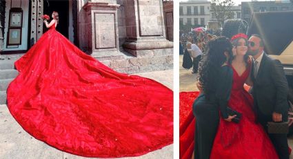 La 'Canelita' cumple XV Años; Saúl Álvarez le obsequia un enorme vestido rojo y tremenda fiesta