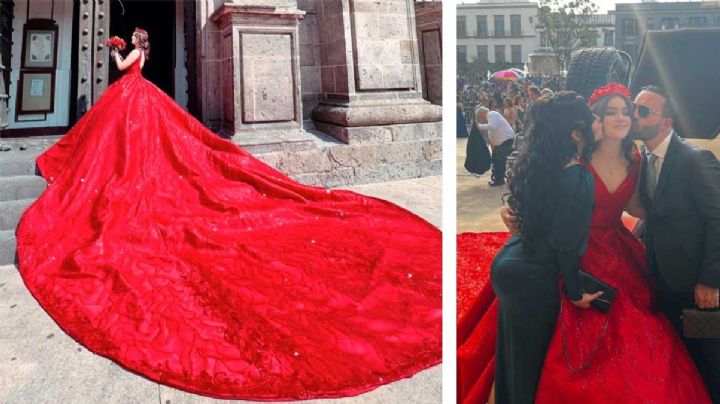 La 'Canelita' cumple XV Años; Saúl Álvarez le obsequia un enorme vestido rojo y tremenda fiesta