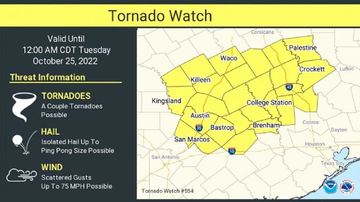 Reportan alerta de tornados en el norte de Austin; emiten recomendaciones