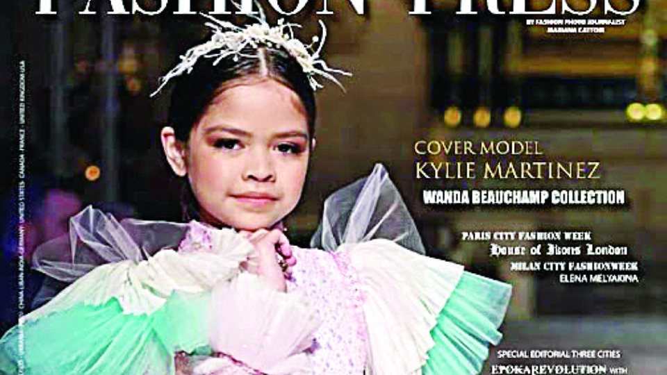 La pequeña modelo Kylie Martínez ya estuvo en la portada de importantes revistas de moda.