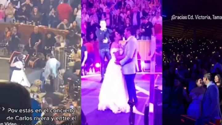 Carlos Rivera canta a recién casados que celebraron boda en su concierto en Tamaulipas | VIDEO