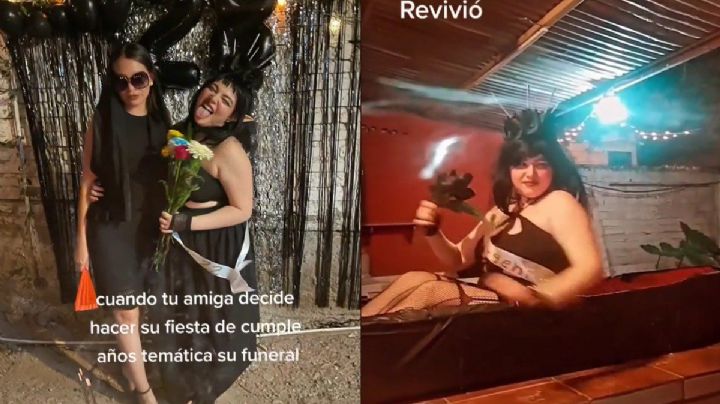 Chica festeja cumpleaños con temática de su funeral con todo y ataúd | VIDEO