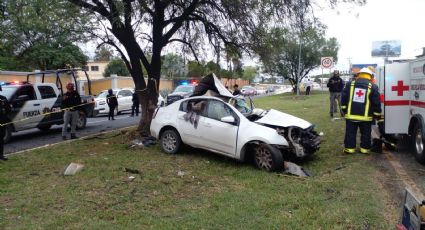 Se impactan con árbol entre Monterrey y Santiago; hay tres muertos