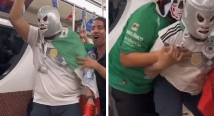 ¡Lucha libre en el metro de Qatar! Mexicanos dan espectáculo 'gratis' | VIDEO