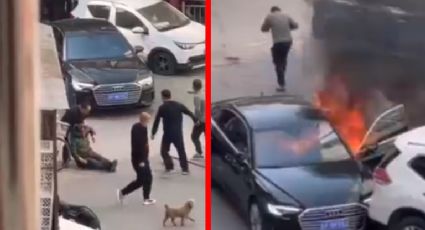 Impactante video: Conductor se prende fuego y muere quemado vivo tras pelea